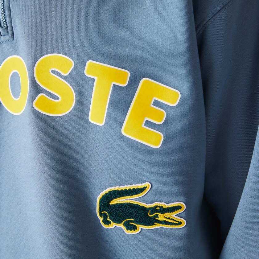Moletons Lacoste Masculino Azuis LIVE Branded Cotton Fleece MU4-50855Y8