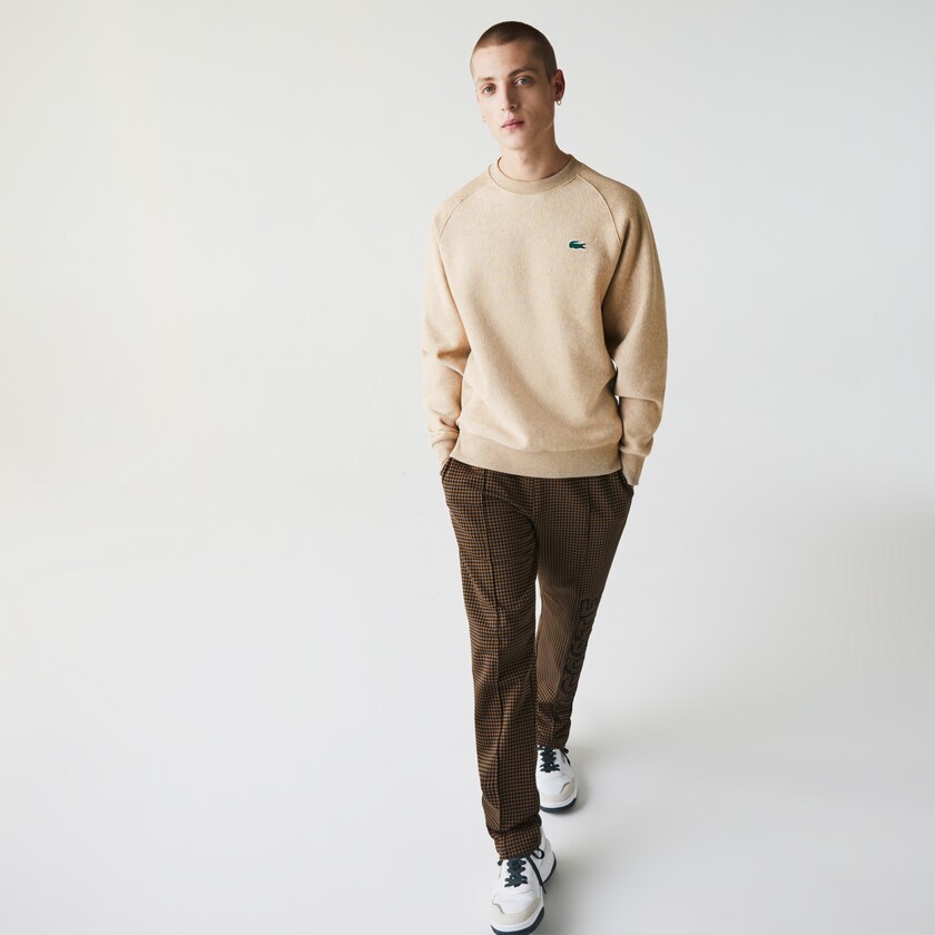 Moletons Lacoste Masculino Bege LIVE Branded Fleece NJ7-99029X4