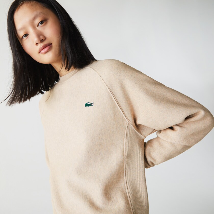 Moletons Lacoste Masculino Bege LIVE Branded Fleece NJ7-99029X4