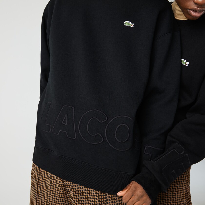 Moletons Lacoste Masculino Pretas LIVE Crew Neck Embroidered Cotton Blend MI6-17681V7