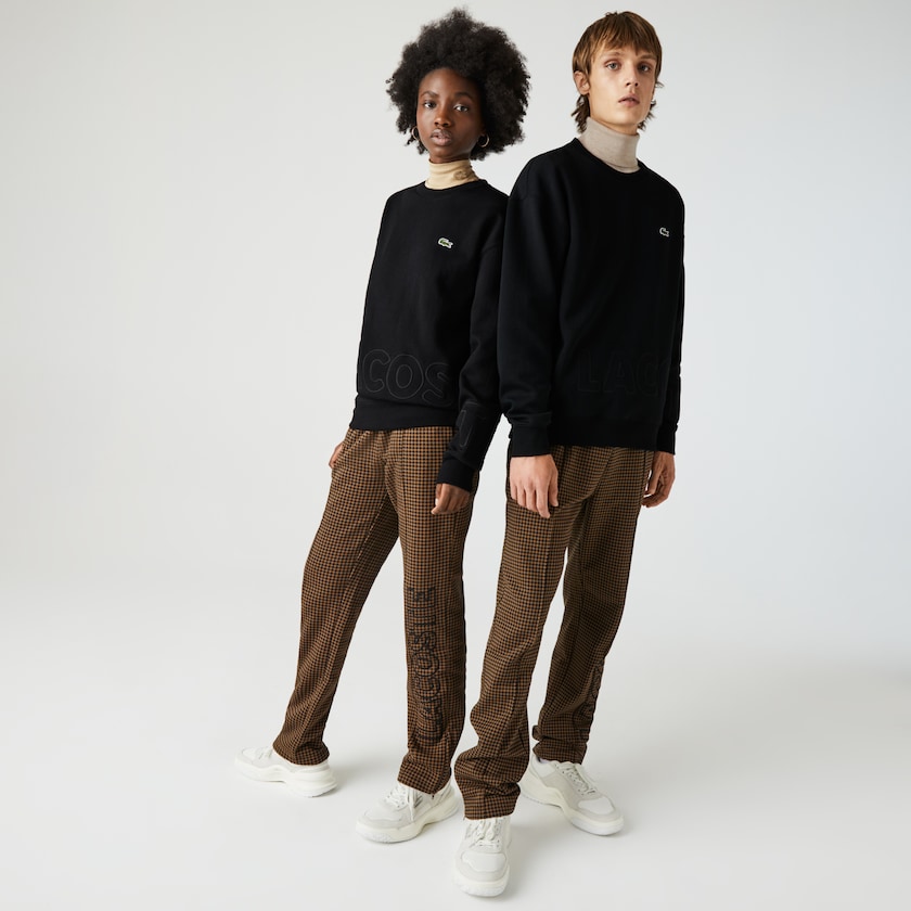 Moletons Lacoste Masculino Pretas LIVE Crew Neck Embroidered Cotton Blend MI6-17681V7