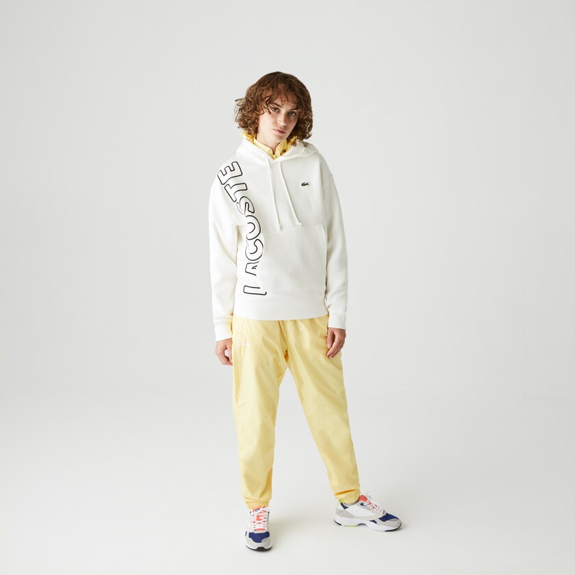 Moletons Lacoste Masculino Branco Pretas LIVE Hooded Embroidered Cotton Blend HR2-88438Y6