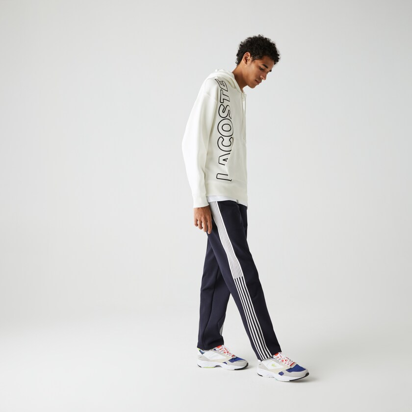 Moletons Lacoste Masculino Branco Pretas LIVE Hooded Embroidered Cotton Blend HR2-88438Y6