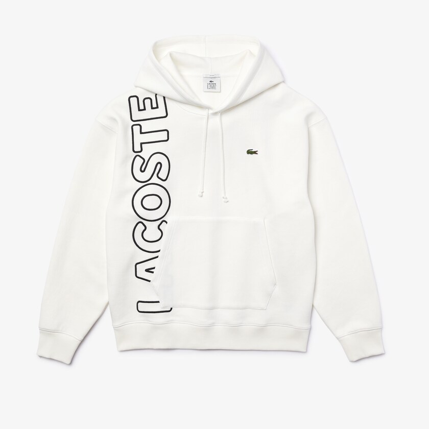 Moletons Lacoste Masculino Branco Pretas LIVE Hooded Embroidered Cotton Blend HR2-88438Y6