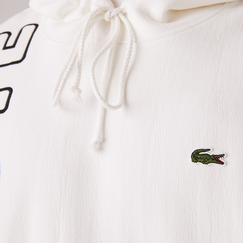 Moletons Lacoste Masculino Branco Pretas LIVE Hooded Embroidered Cotton Blend HR2-88438Y6