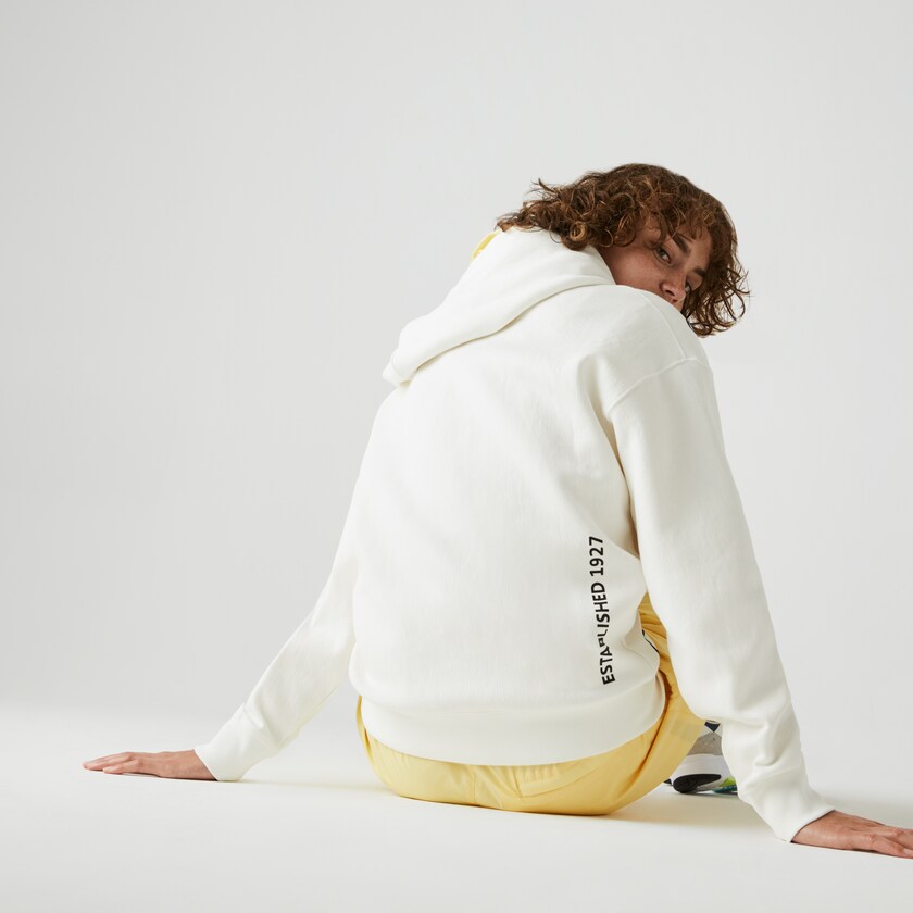 Moletons Lacoste Masculino Branco Pretas LIVE Hooded Embroidered Cotton Blend HR2-88438Y6