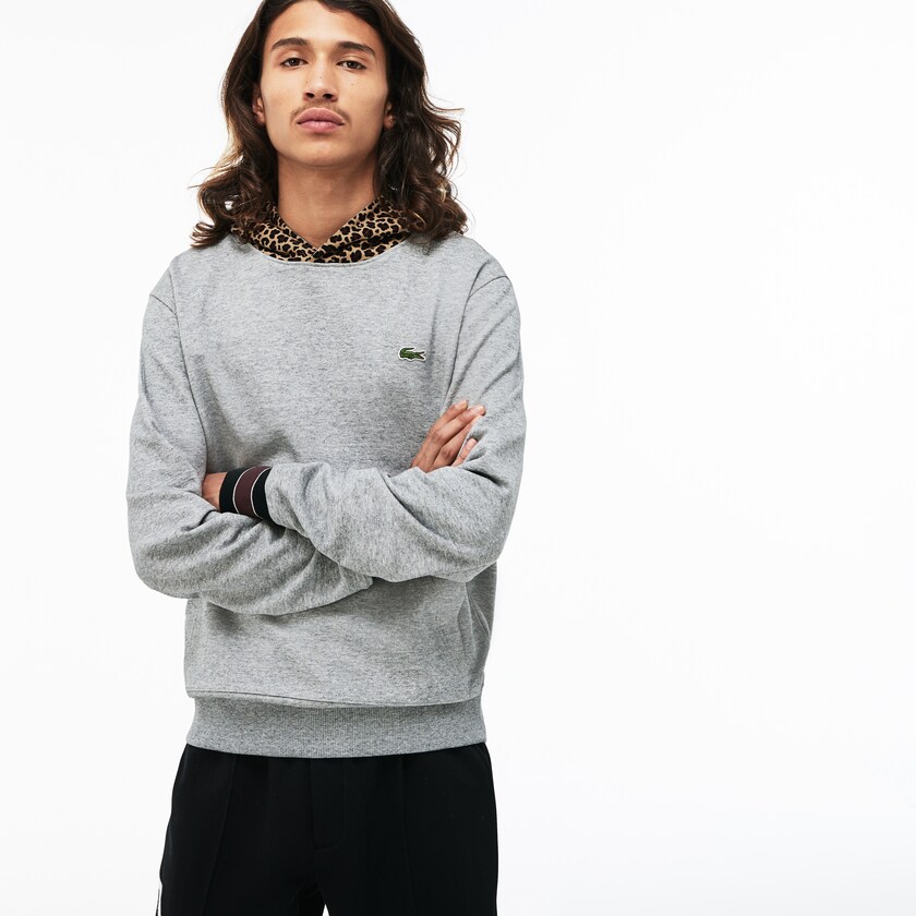 Moletons Lacoste Masculino Cinzentas Branco LIVE Leopard Print Hood Fleece NP4-46994M1