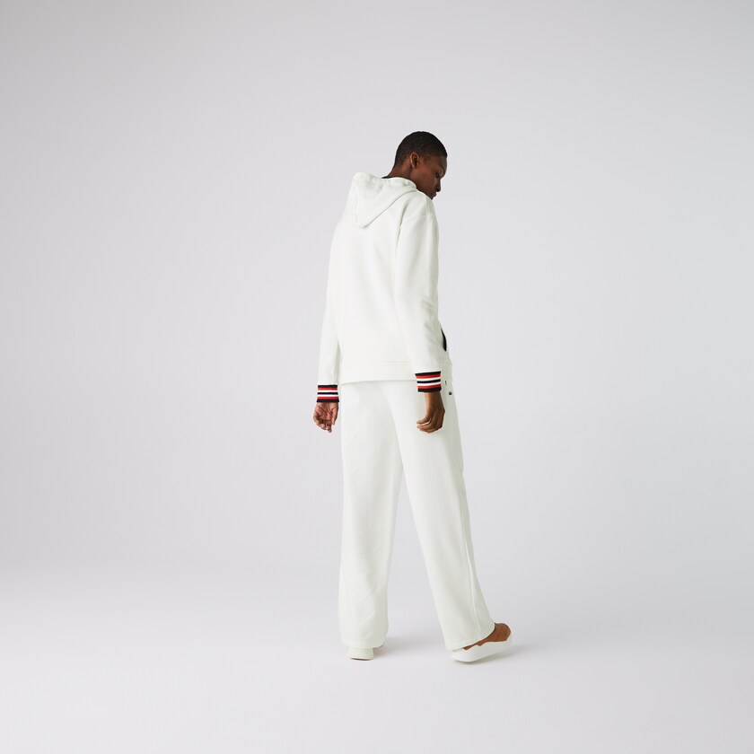 Moletons Lacoste Feminino Branco Made In France Hooded Organic Cotton Fleece SK4-44974L9