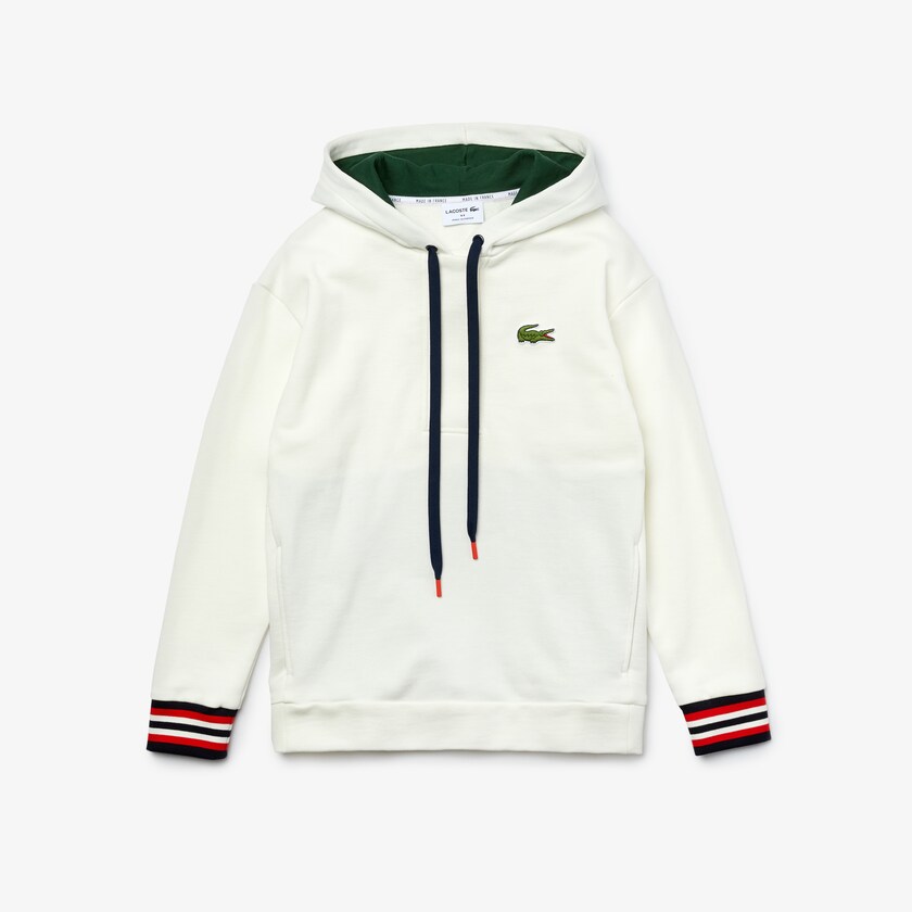 Moletons Lacoste Feminino Branco Made In France Hooded Organic Cotton Fleece SK4-44974L9