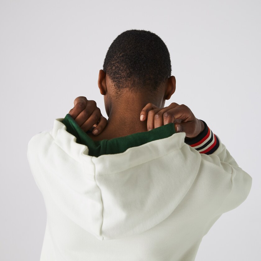 Moletons Lacoste Feminino Branco Made In France Hooded Organic Cotton Fleece SK4-44974L9