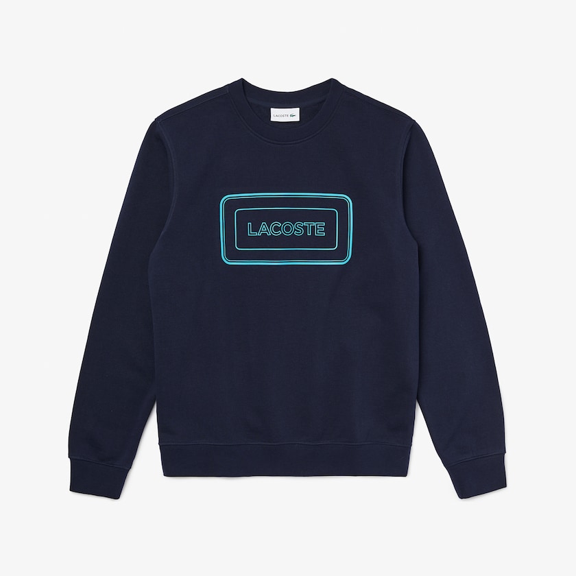 Moletons Lacoste Masculino Azul Marinho Azuis Motion Regular Fit Crew Neck Cotton IN0-82878E3