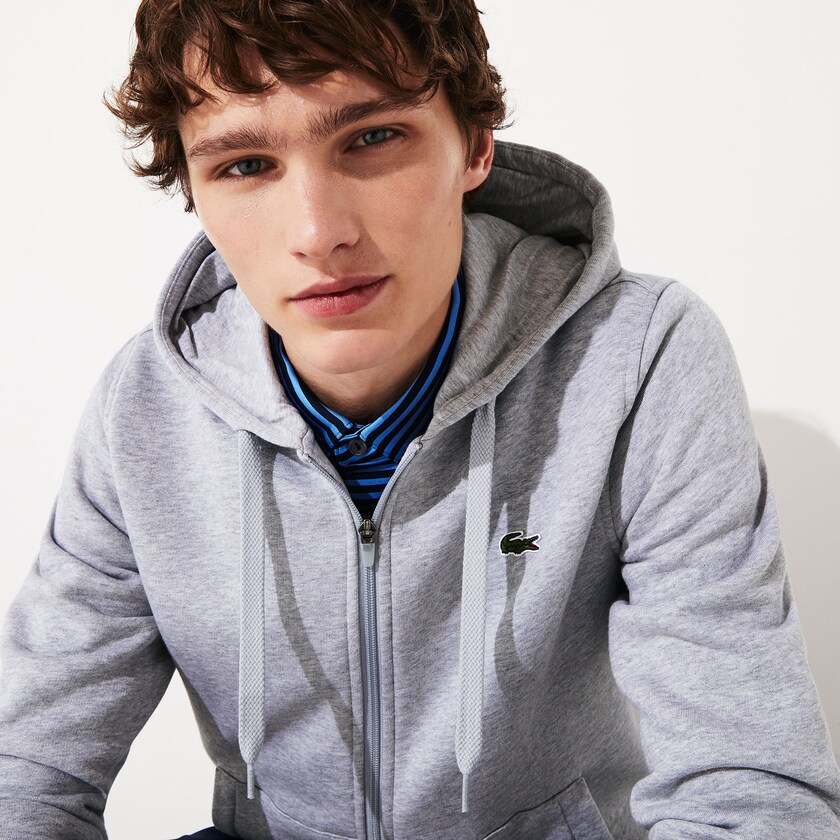 Moletons Lacoste Masculino Cinzentas Presidents Cup Hooded Back-Printed Fleece Zip Golf ZJ7-99489L2