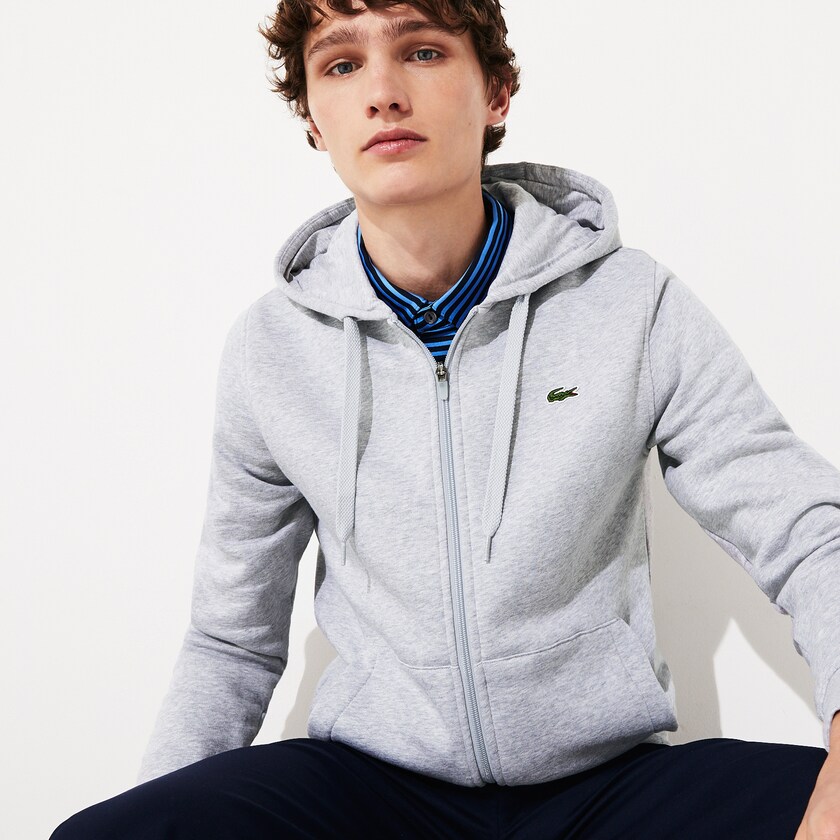 Moletons Lacoste Masculino Cinzentas Presidents Cup Hooded Back-Printed Fleece Zip Golf ZJ7-99489L2