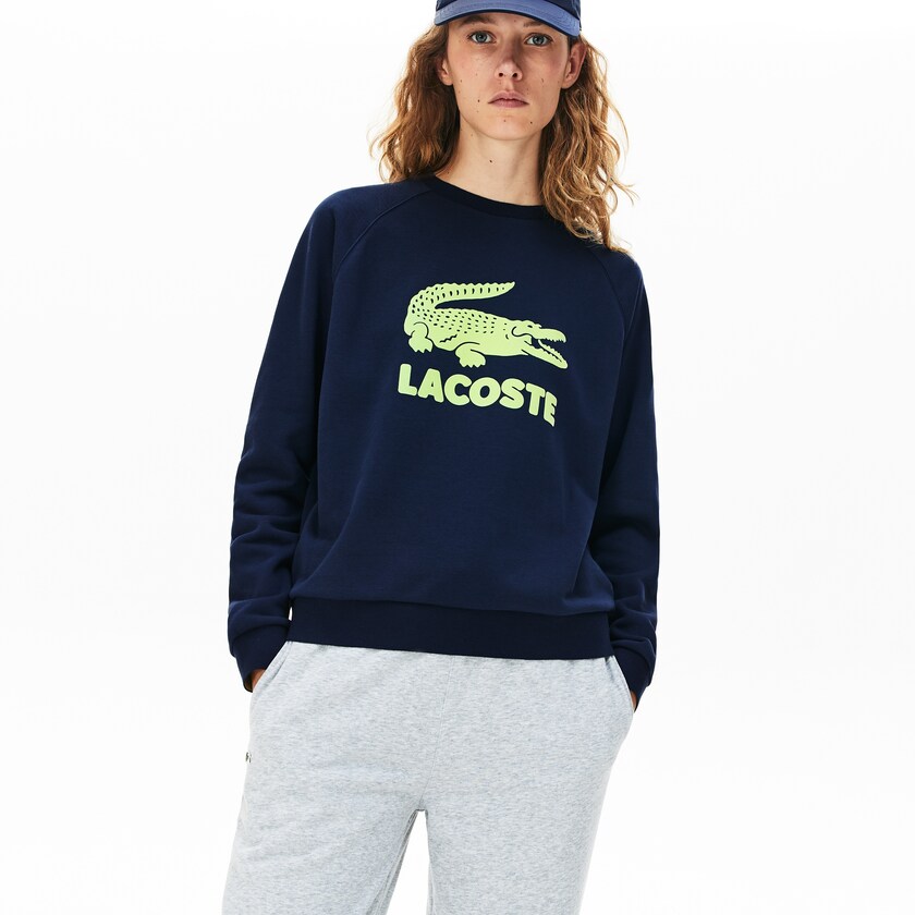 Moletons Lacoste Feminino Azul Marinho Azuis Amarelas Printed Fleece RM5-09020N8