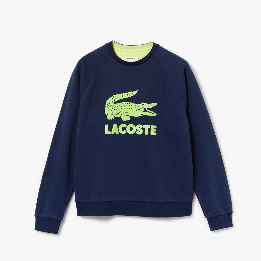 Moletons Lacoste Feminino Azul Marinho Azuis Amarelas Printed Fleece RM5-09020N8