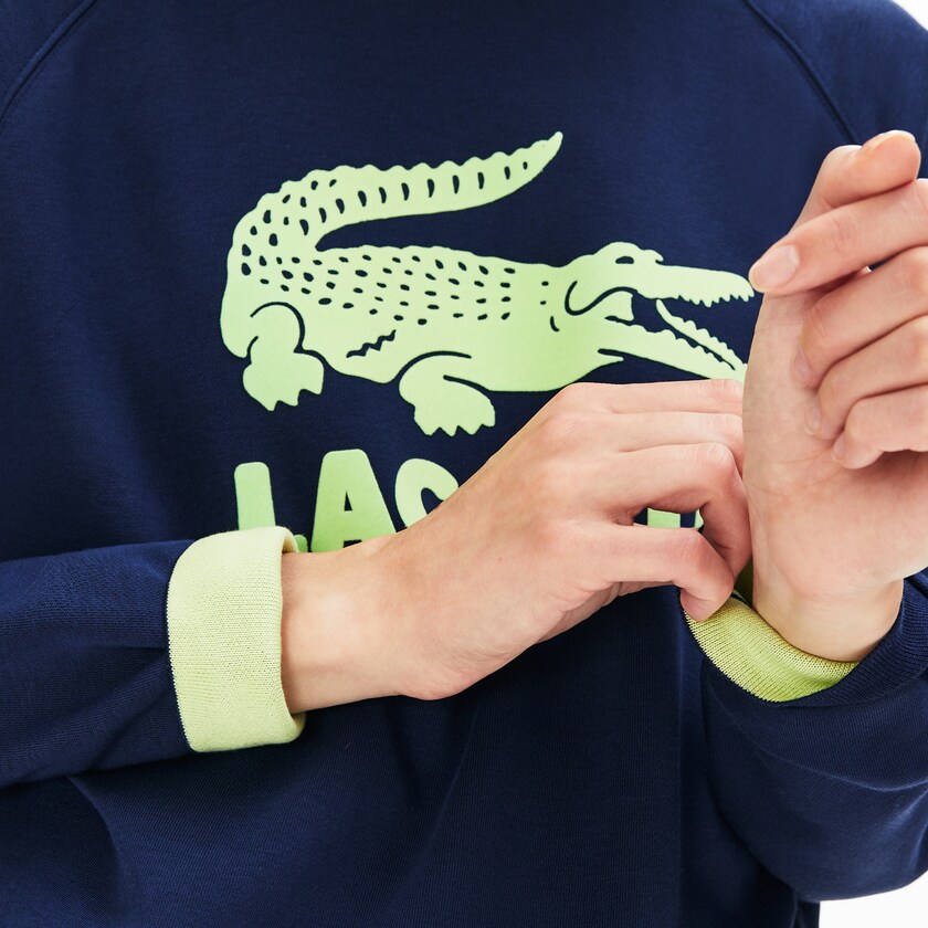 Moletons Lacoste Feminino Azul Marinho Azuis Amarelas Printed Fleece RM5-09020N8