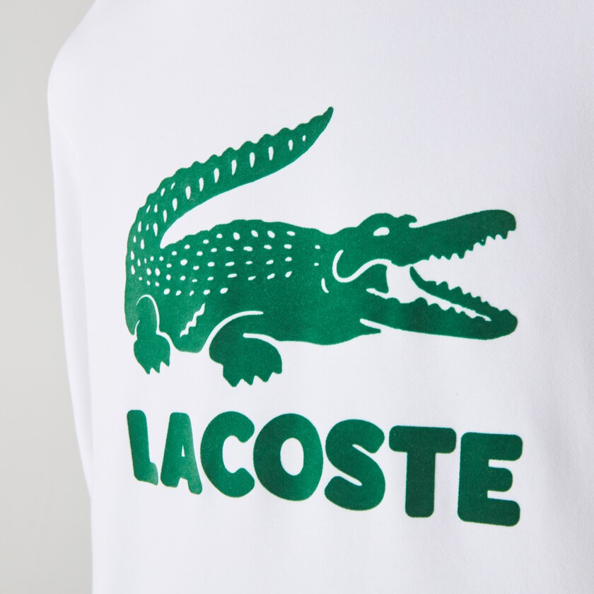 Moletons Lacoste Masculino Branco Printed Logo Fleece Crew Neck YE0-11261J6