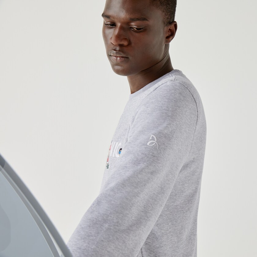 Moletons Lacoste Masculino Cinzentas Branco SPORT Collab Youssef SY In Fleece ZM3-50605U9