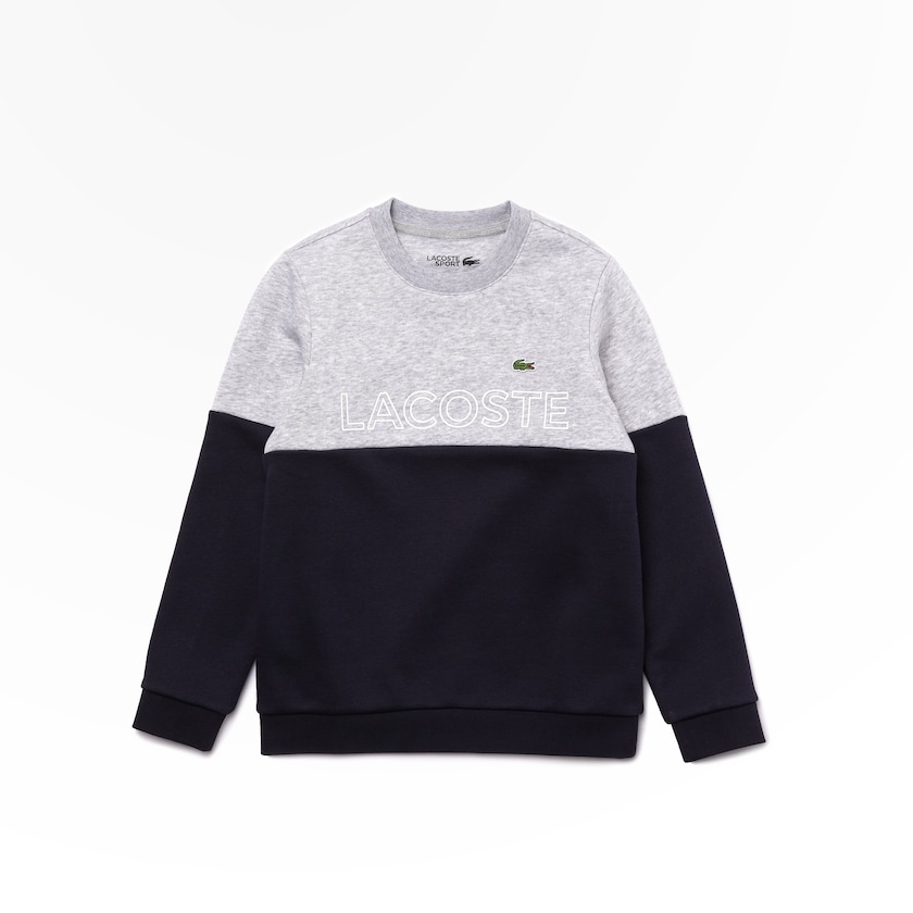 Moletons Lacoste Criança Cinzentas Azul Marinho Azuis Branco SPORT Colorblock Fleece ZD1-90389A2