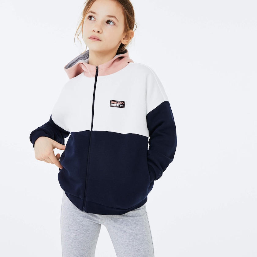 Moletons Lacoste Criança Rosa Branco Azul Marinho Azuis Cinzentas SPORT Colorblock Fleece HW1-12401Y3