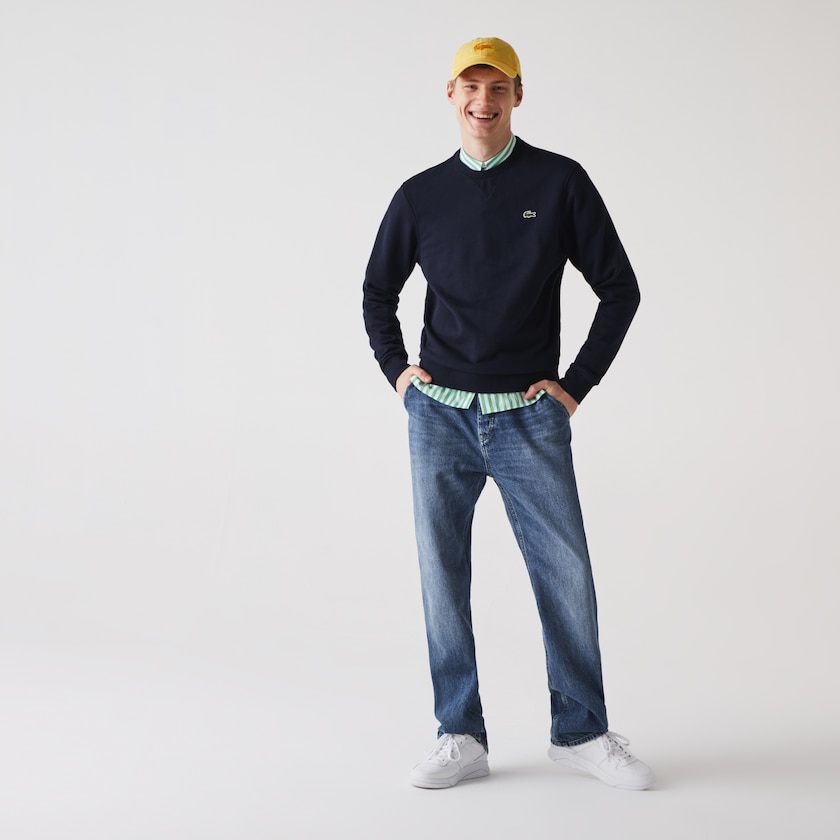Moletons Lacoste Masculino Azul Marinho Azuis SPORT Cotton Blend Fleece IK7-09140E2
