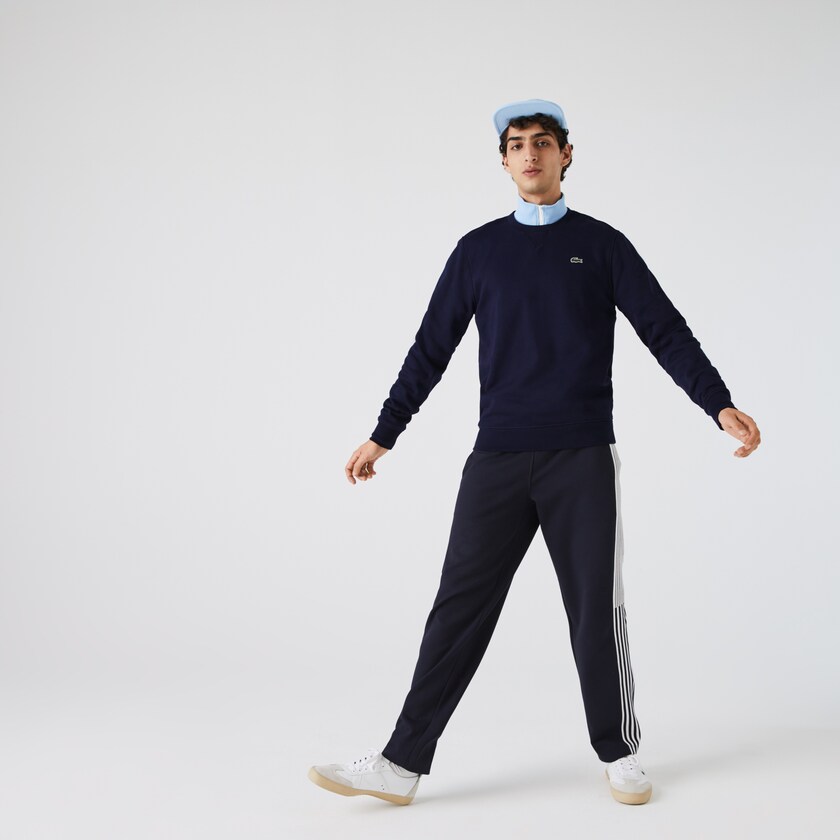Moletons Lacoste Masculino Azul Marinho Azuis SPORT Crew Neck Fleece QD5-38053P8