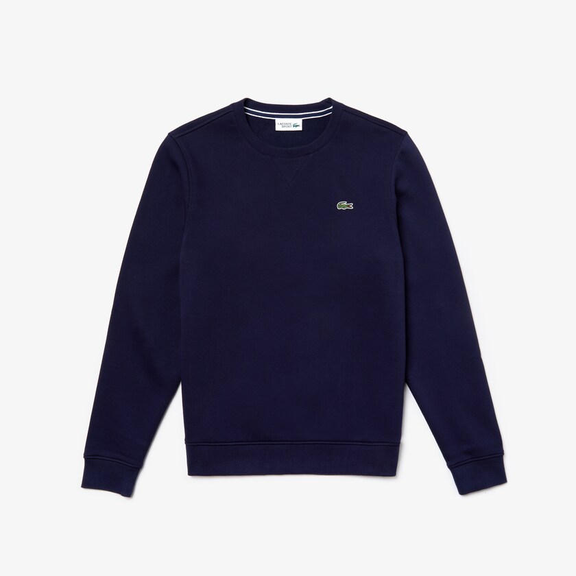 Moletons Lacoste Masculino Azul Marinho Azuis SPORT Crew Neck Fleece QD5-38053P8