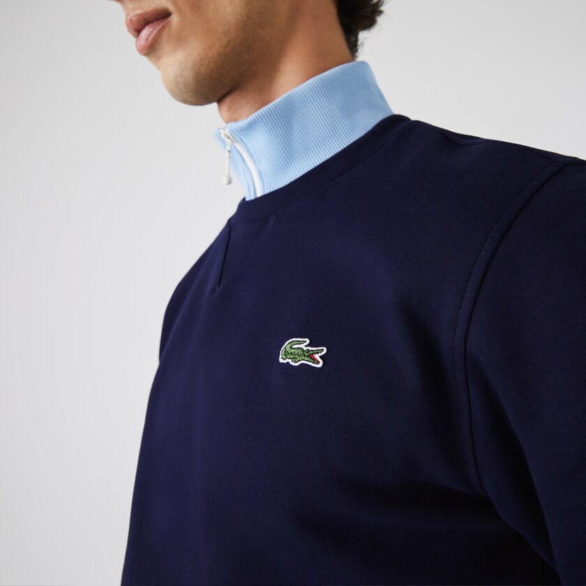 Moletons Lacoste Masculino Azul Marinho Azuis SPORT Crew Neck Fleece QD5-38053P8