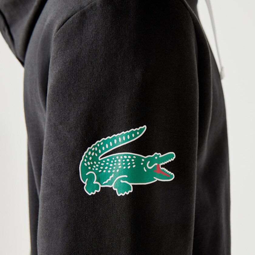 Moletons Lacoste Masculino Pretas SPORT Crocodile Print Hooded Cotton SG7-39813J4