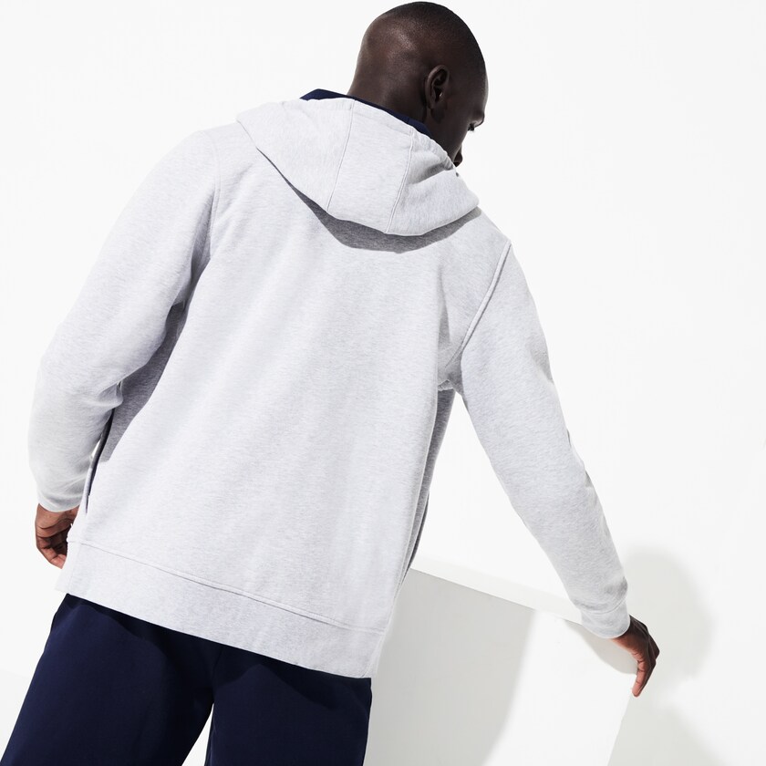 Moletons Lacoste Masculino Cinzentas Azul Marinho Azuis SPORT Full-Zip Fleece Hoodie AI6-52425N7