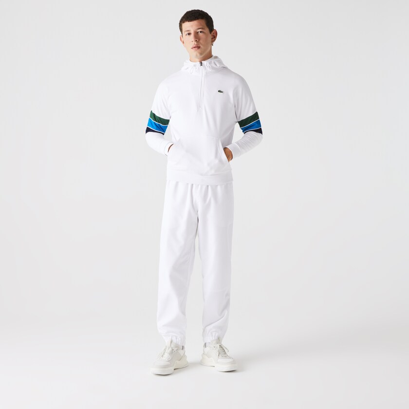 Moletons Lacoste Masculino Branco Verdes Azuis Azul Marinho Azuis Branco SPORT Hooded Colorblock Fleece FB9-89928V4