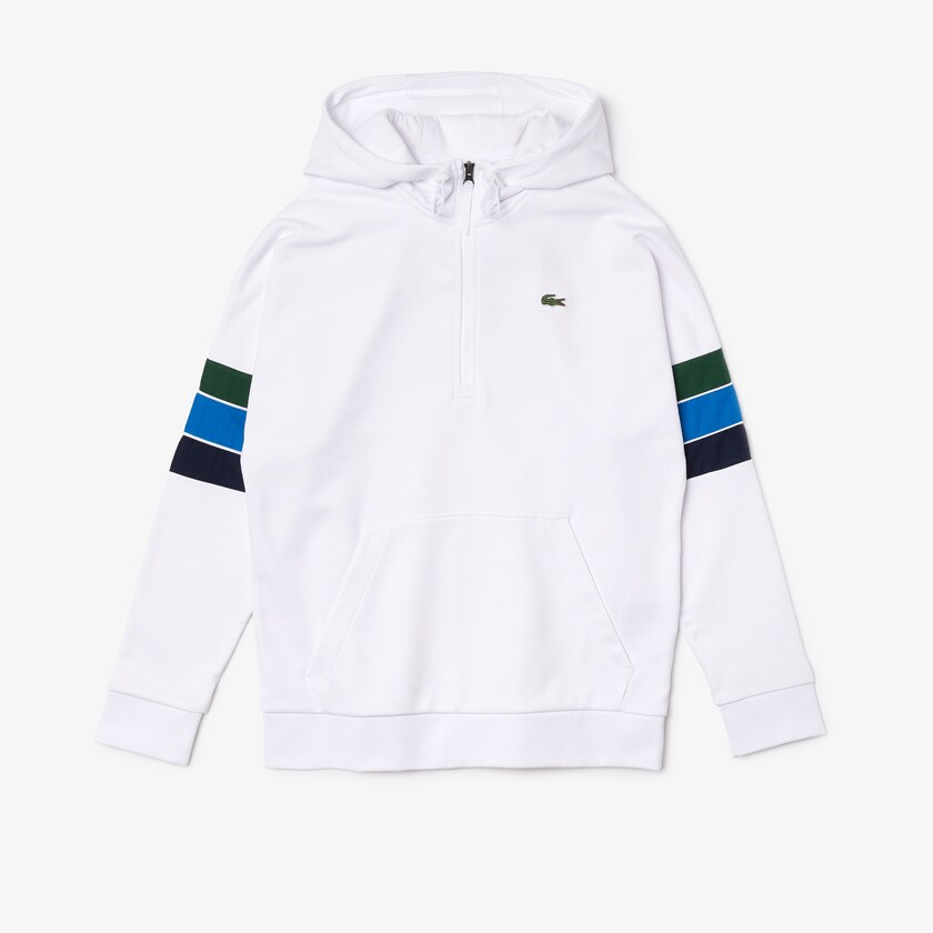 Moletons Lacoste Masculino Branco Verdes Azuis Azul Marinho Azuis Branco SPORT Hooded Colorblock Fleece FB9-89928V4