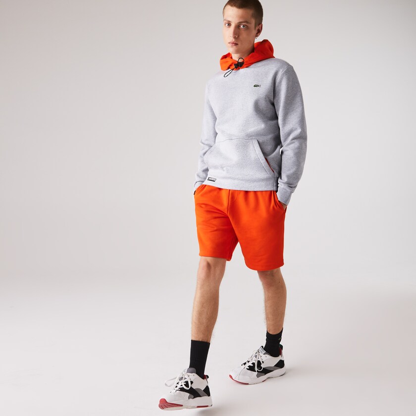 Moletons Lacoste Masculino Cinzentas Vermelhas SPORT Hooded Contrast Fleece MS8-34463K5