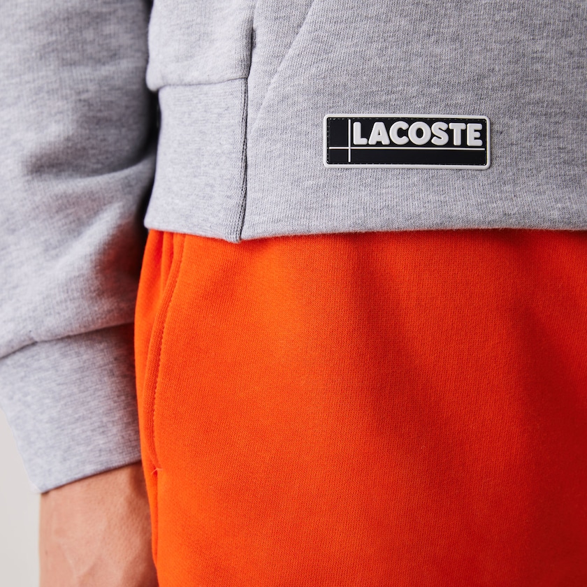 Moletons Lacoste Masculino Cinzentas Vermelhas SPORT Hooded Contrast Fleece MS8-34463K5