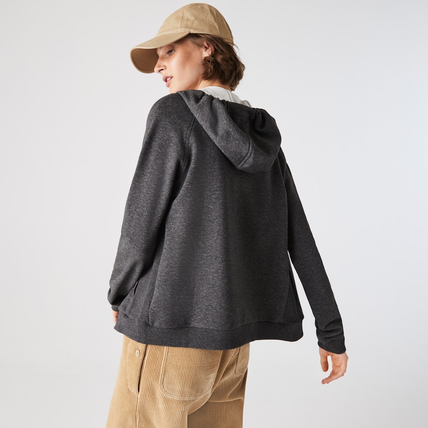 Moletons Lacoste Feminino Cinzentas SPORT Hooded Fleece Zip Tennis MB1-24542K6