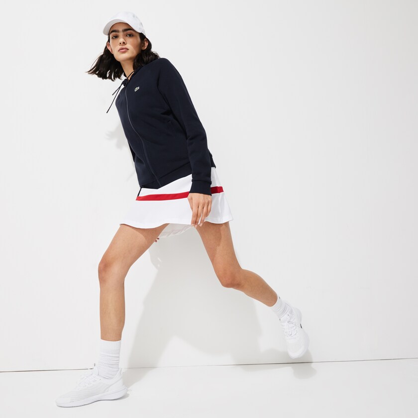Moletons Lacoste Feminino Azul Marinho Azuis SPORT Hooded Fleece Zip Tennis KM2-66176P0