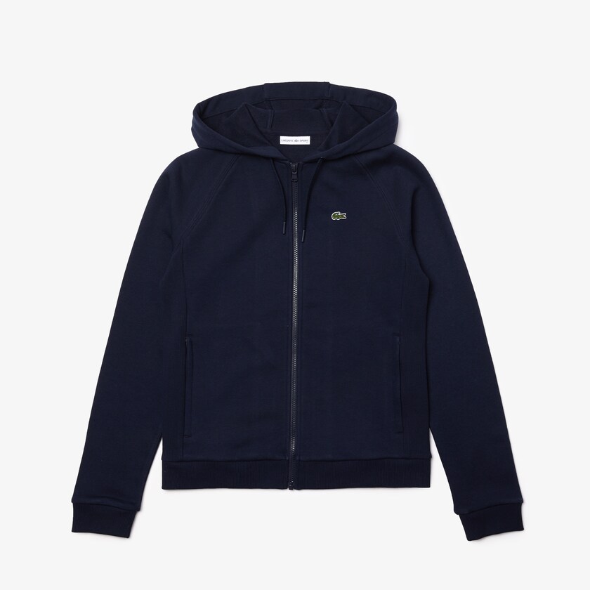 Moletons Lacoste Feminino Azul Marinho Azuis SPORT Hooded Fleece Zip Tennis KM2-66176P0