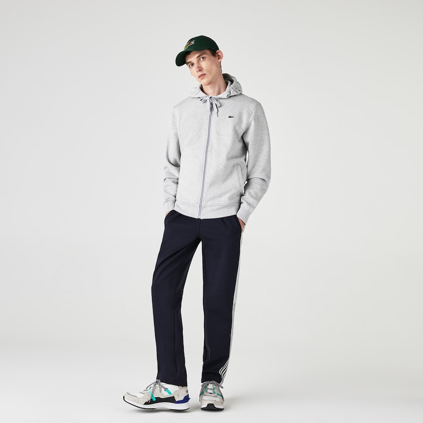 Moletons Lacoste Masculino Cinzentas Luz Cinzentas SPORT Hooded Lightweight Bi-material WG8-05870A2