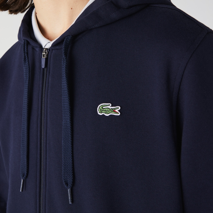 Moletons Lacoste Masculino Azul Marinho Azuis SPORT Hooded Lightweight Bi-material NJ6-67656U0