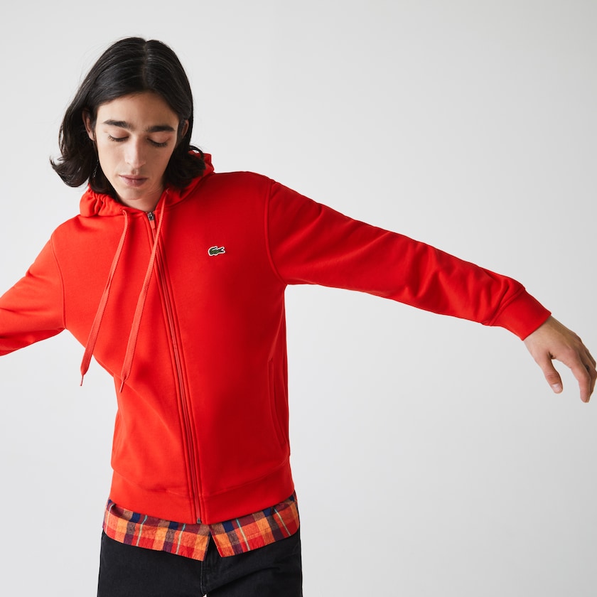 Moletons Lacoste Masculino Vermelhas SPORT Hooded Lightweight Bi-material YO0-13181A0
