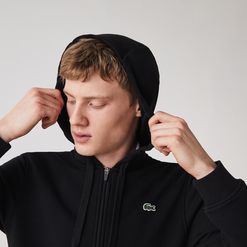 Moletons Lacoste Masculino Pretas SPORT Hooded Lightweight Bi-material AM4-88738O8