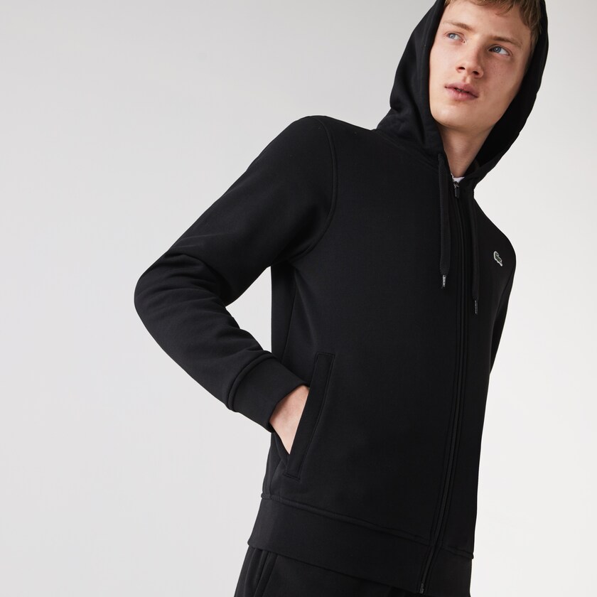 Moletons Lacoste Masculino Pretas SPORT Hooded Lightweight Bi-material AM4-88738O8