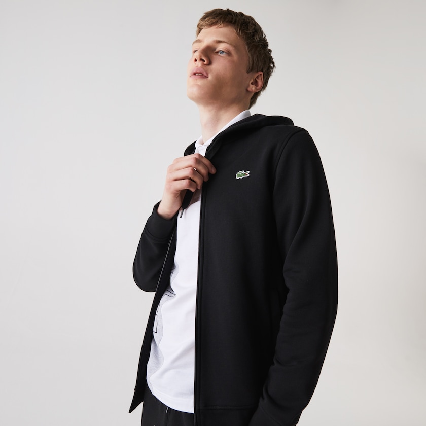 Moletons Lacoste Masculino Pretas SPORT Hooded Lightweight Bi-material AM4-88738O8