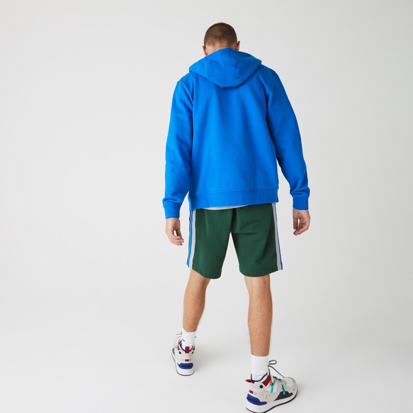Moletons Lacoste Masculino Azuis SPORT Hooded Lightweight Bi-material VD1-49194X3