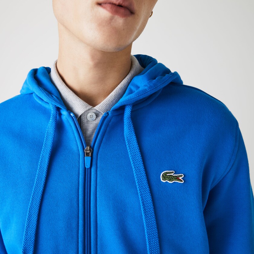Moletons Lacoste Masculino Azuis SPORT Hooded Lightweight Bi-material VD1-49194X3