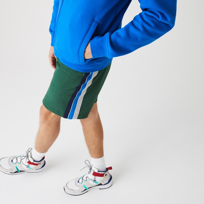 Moletons Lacoste Masculino Azuis SPORT Hooded Lightweight Bi-material VD1-49194X3