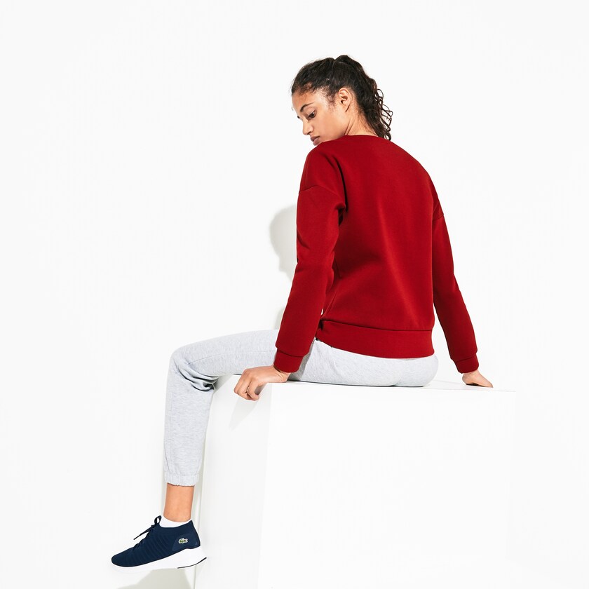 Moletons Lacoste Feminino Vermelhas Escuro SPORT Oversize Croc Cotton-Blend OT8-16821E3