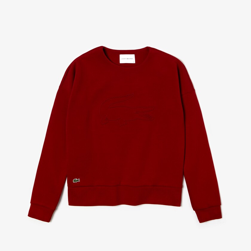 Moletons Lacoste Feminino Vermelhas Escuro SPORT Oversize Croc Cotton-Blend OT8-16821E3