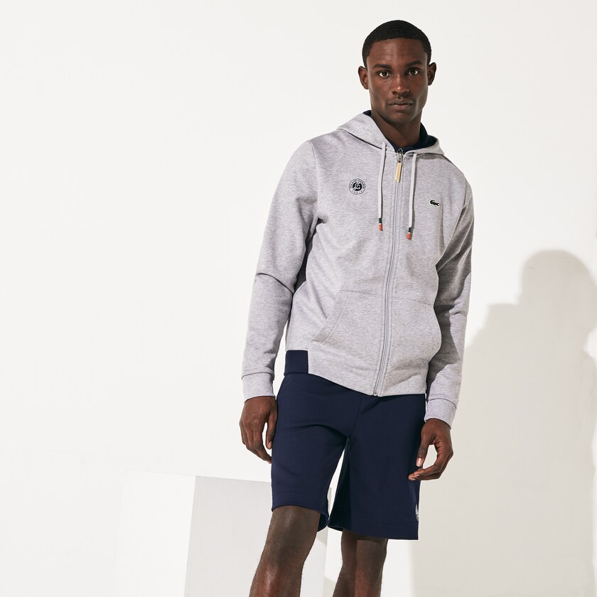 Moletons Lacoste Masculino Cinzentas Azul Marinho Azuis Branco SPORT Roland Garros Hooded Zip-Up ZR1-17681J8