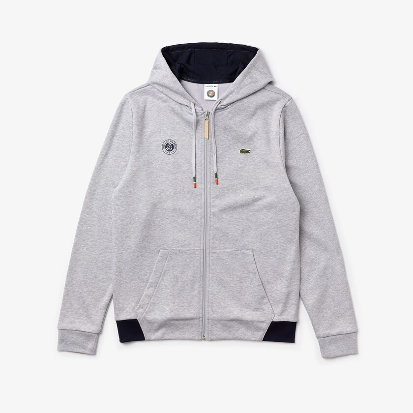 Moletons Lacoste Masculino Cinzentas Azul Marinho Azuis Branco SPORT Roland Garros Hooded Zip-Up ZR1-17681J8